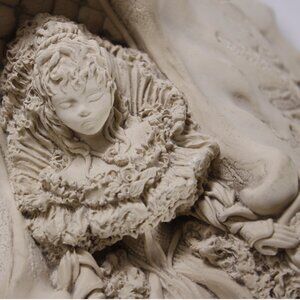 1980s Labyrinth Cinderella fairytale Sculpture ceramic wall art hand made